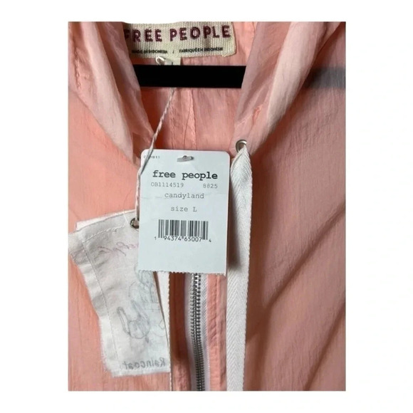 0761. Free PEOPLE CALLIE PONCHO RAINCOAT PACKABLE SALMON IN COLOR SIZE LARGE - Picture 7 of 12